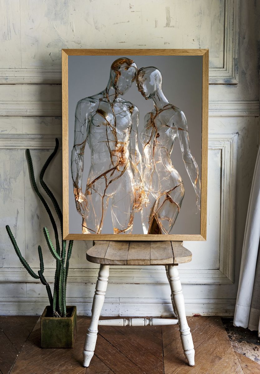 Glass Lovers Contemporary Print. room preview