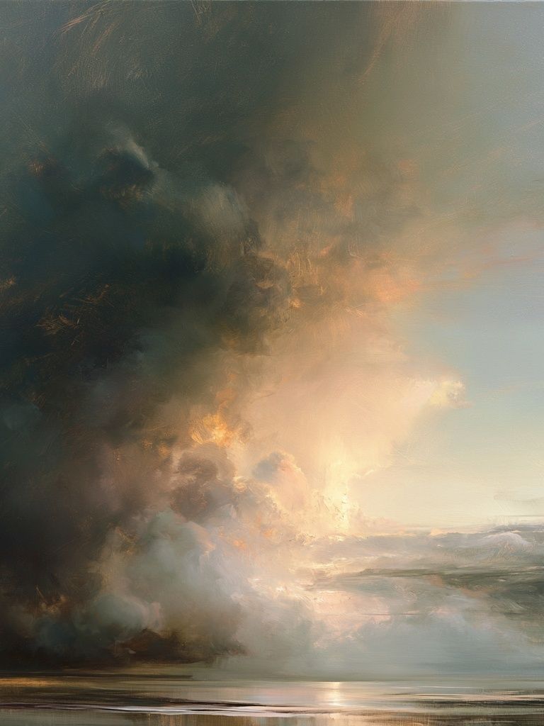 Storm Light Seascape Print. poster detail