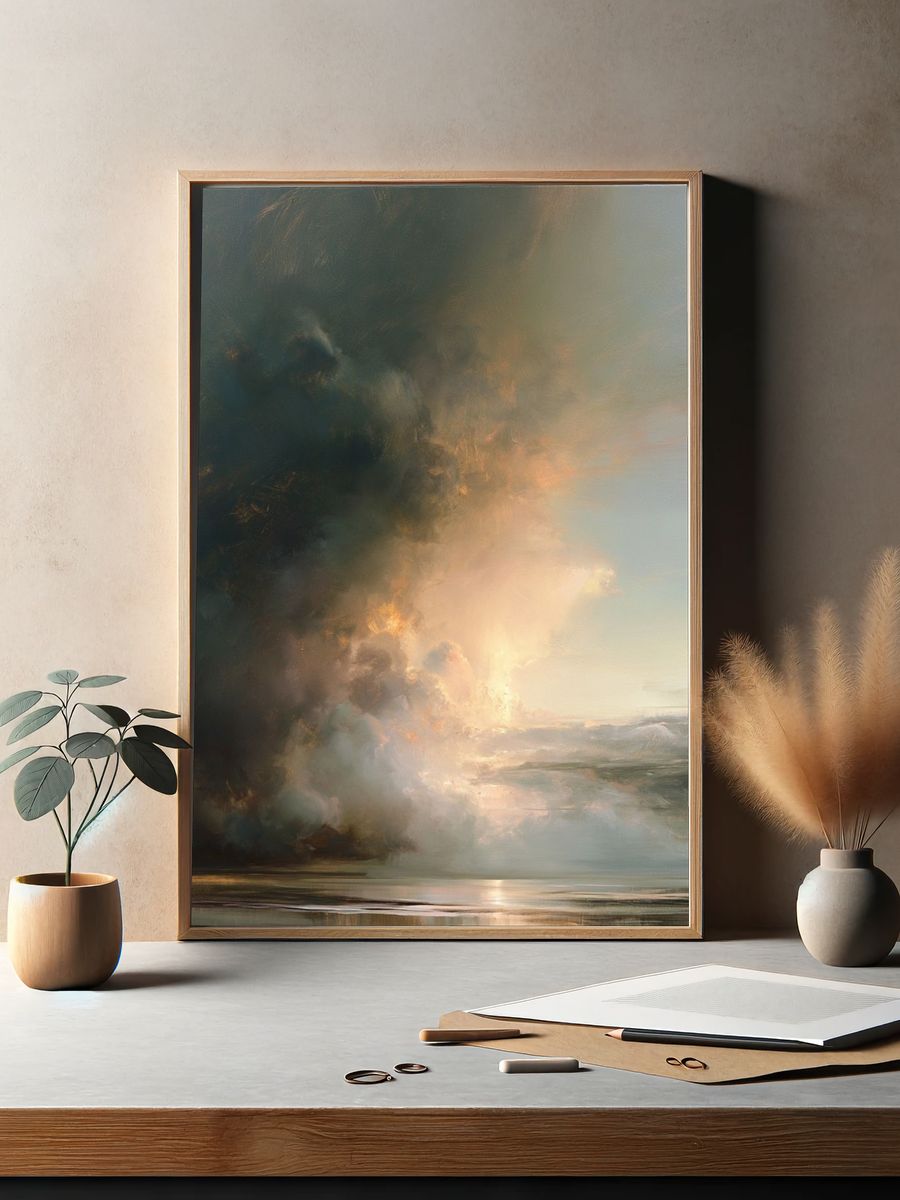 Storm Light Seascape Print. — room view 2