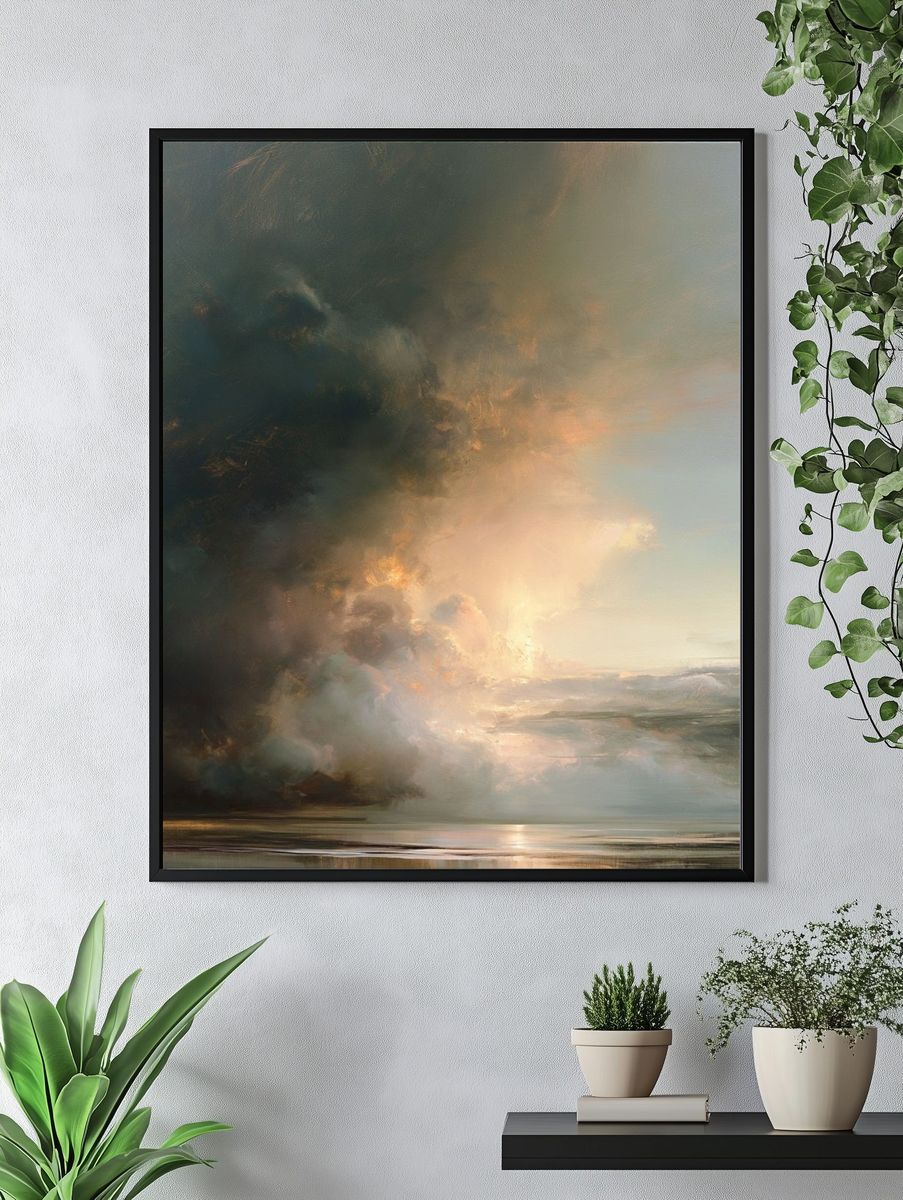 Storm Light Seascape Print. — room view 4
