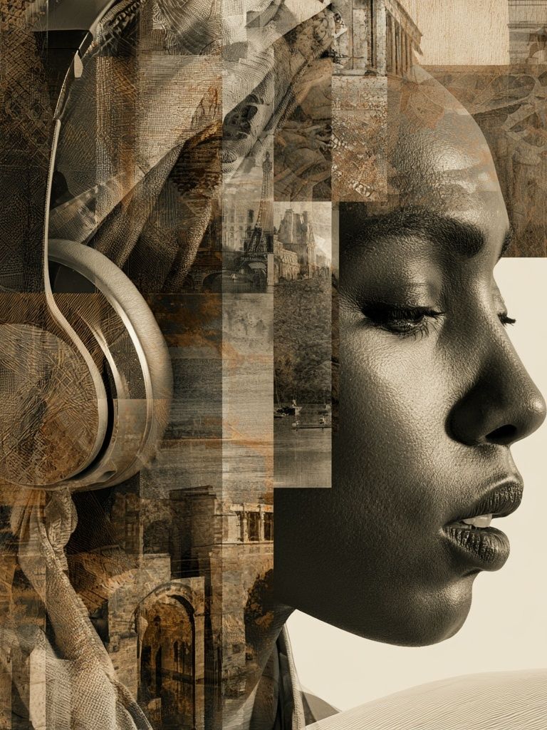Surreal Portrait Collage Print. poster — fine-art art