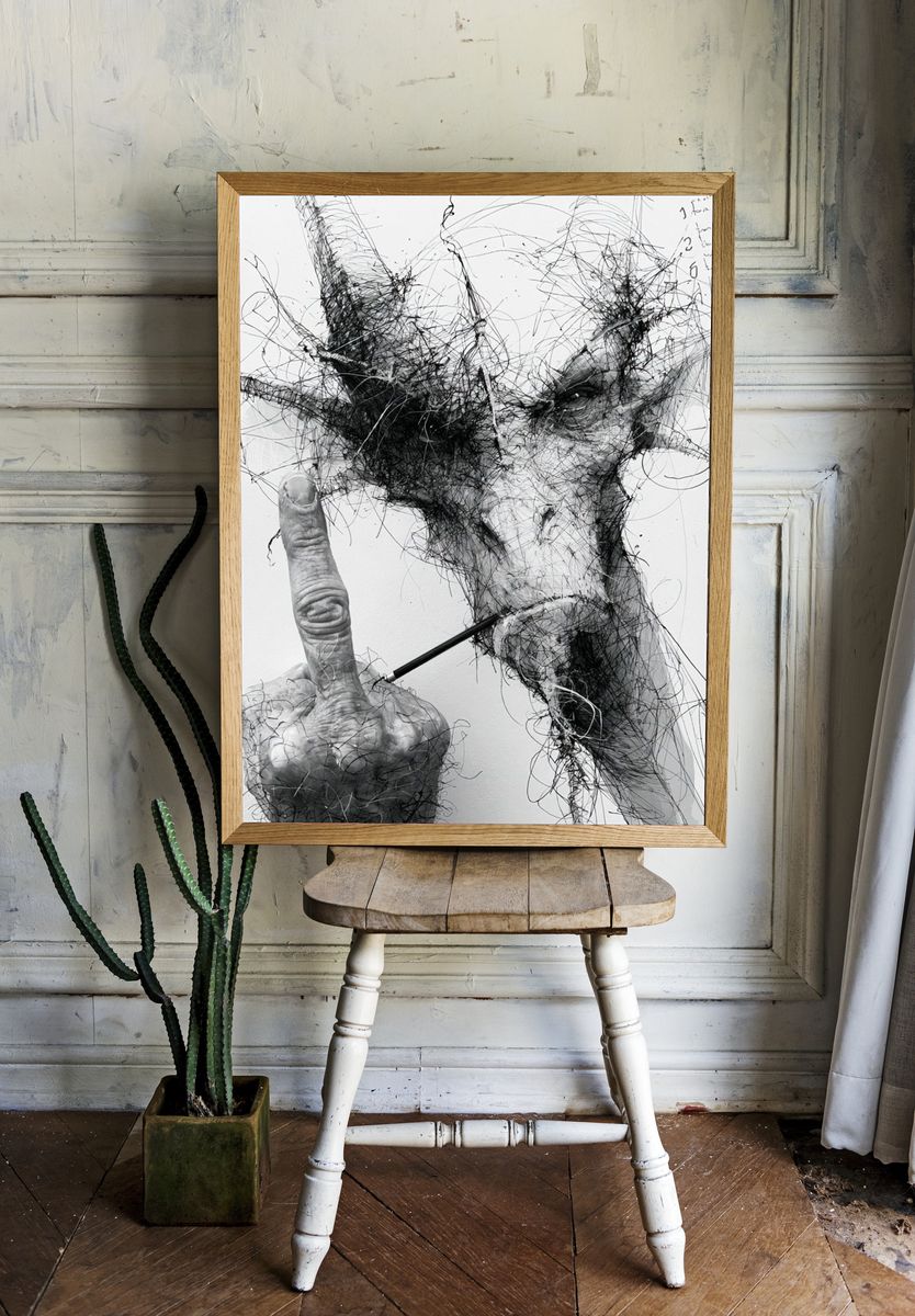 Abstract Face Sketch Poster. room preview