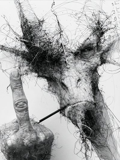 Abstract Face Sketch Poster.