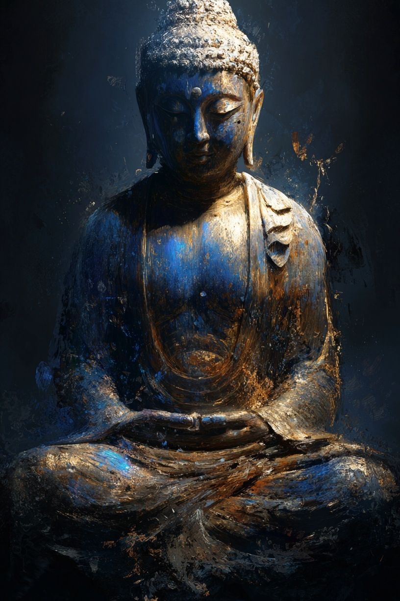 Meditating Buddha Contemporary Print. poster detail