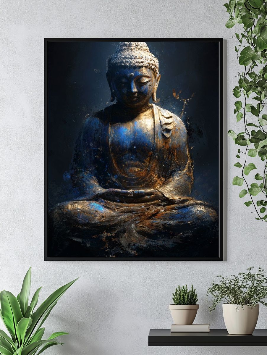 Meditating Buddha Contemporary Print. — room view 4