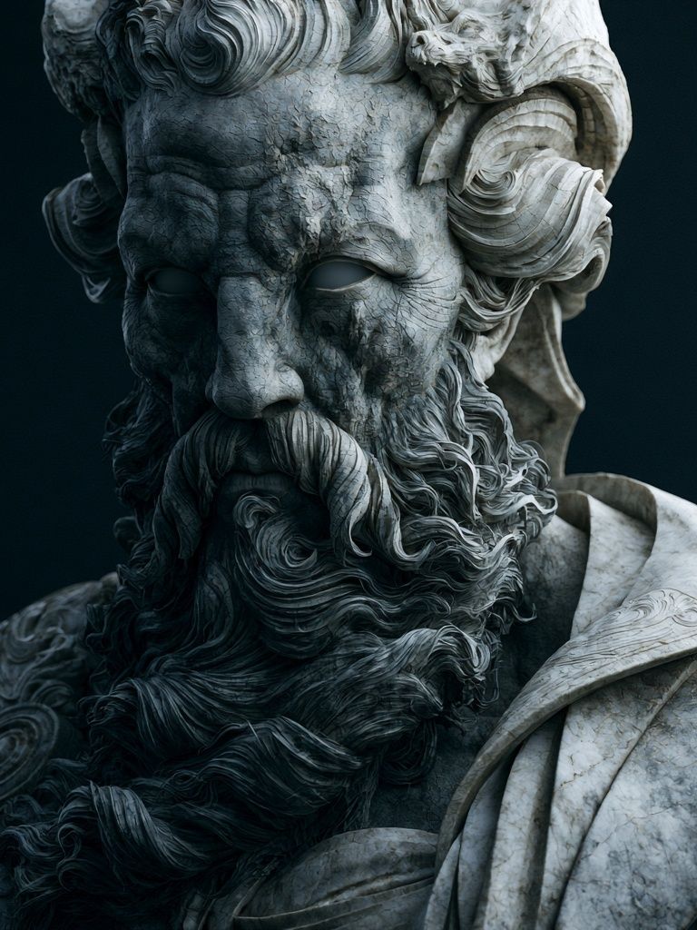 Marble Greek Statue Portrait Print. poster detail