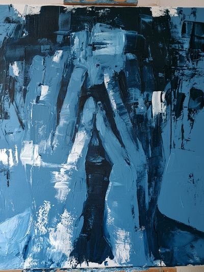 Blue Abstract Figure Poster.