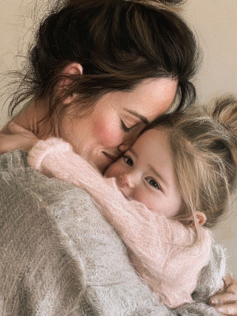 Mother and Child Portrait Print. poster detail