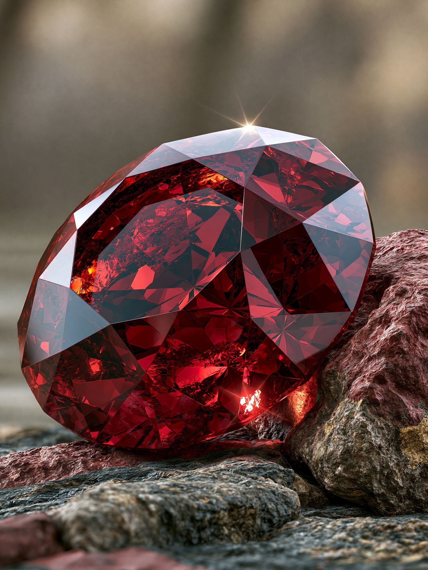Crimson Gemstone Still Life Poster. poster detail