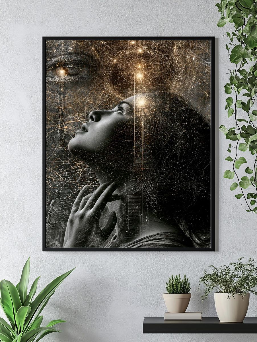 Celestial Woman Surrealism Poster. — room view 4