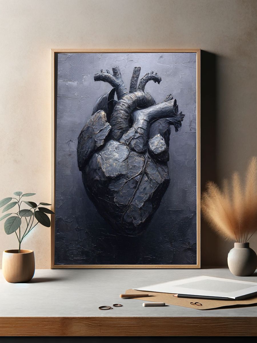 Anatomical Heart Dark Fine-Art Poster. — room view 2