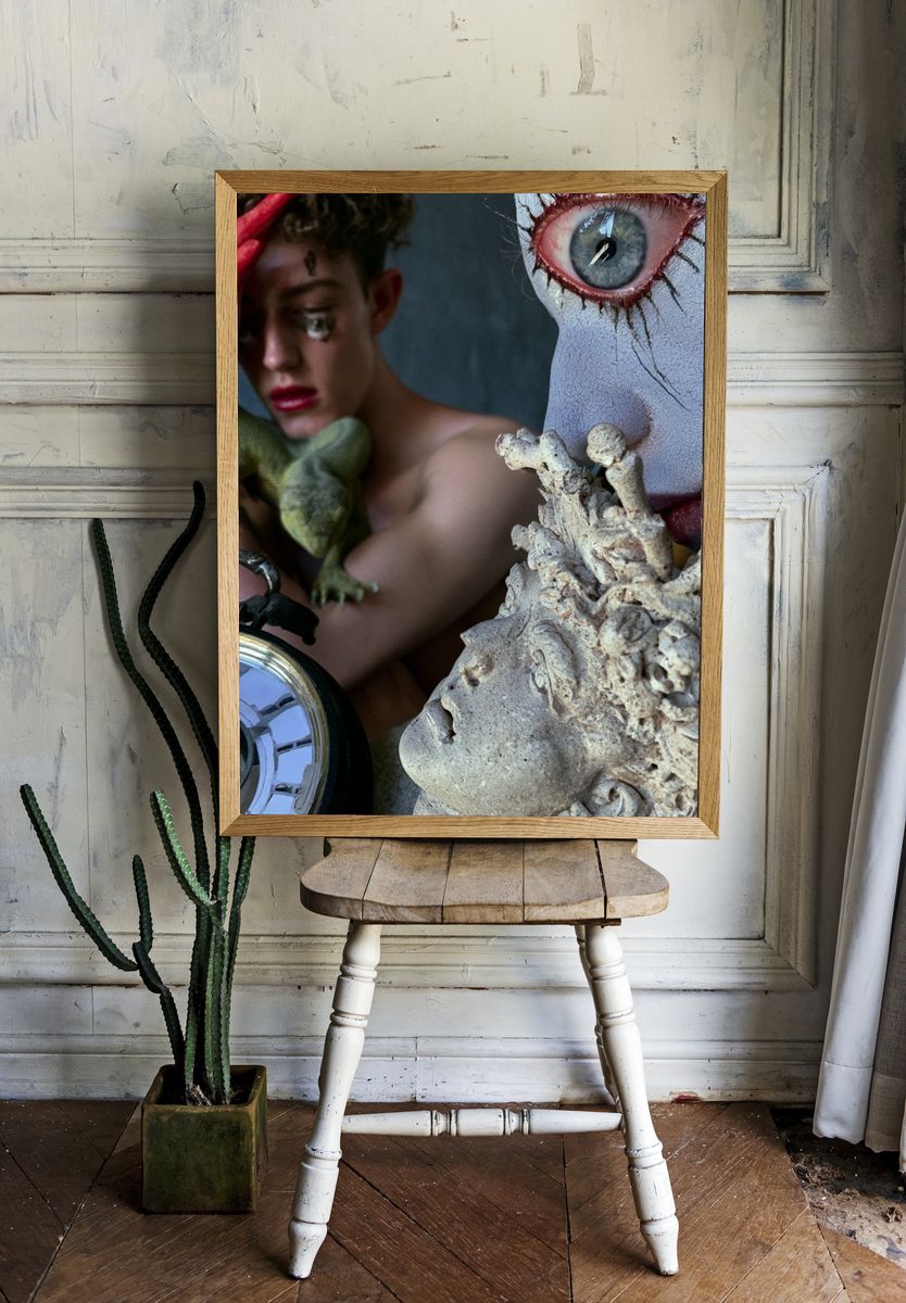 Surreal Portrait Collage Print. — room view 1