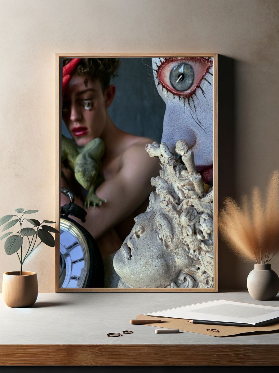 Surreal Portrait Collage Print. — room view 2