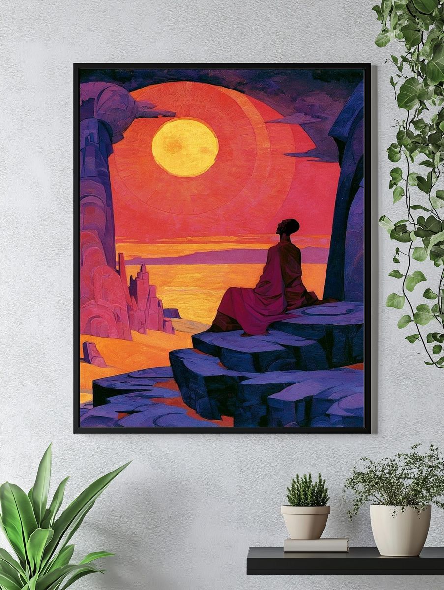 Sunset Meditation Surrealism Print. — room view 4