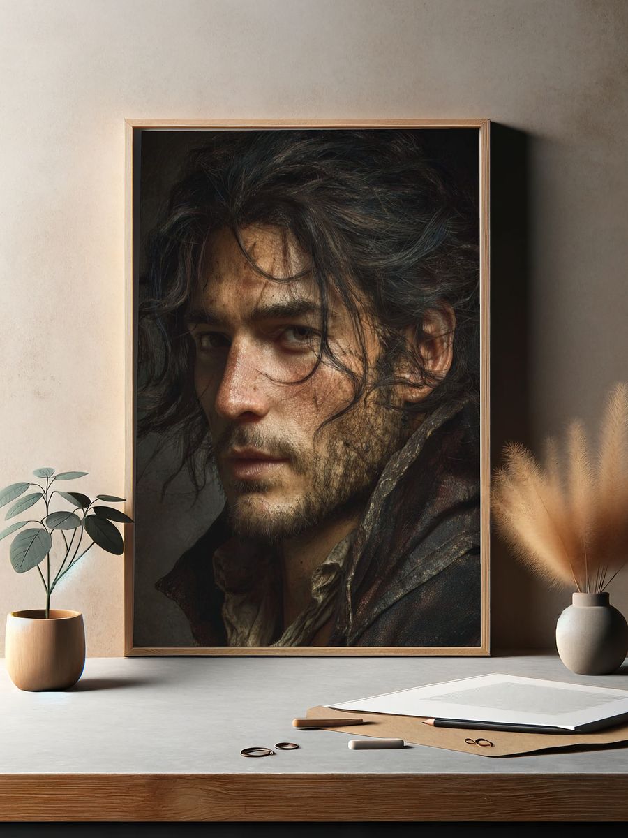 Brooding Portrait — Fine-Art Print. — room view 2