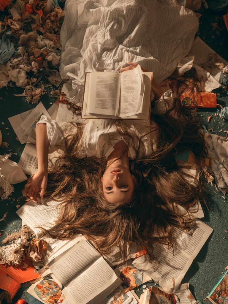 Dreamlike Reading Portrait Print. poster detail