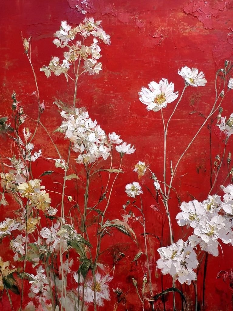 Red Wildflower Field Fine-Art Print. poster — fine-art art