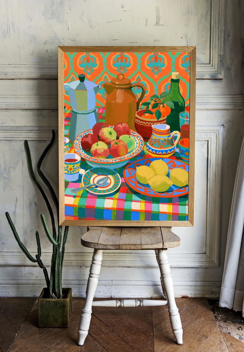 Colorful Still Life Table Poster. — room view 1