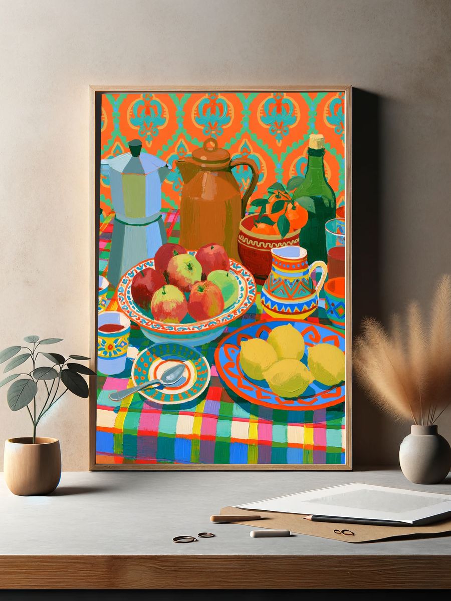 Colorful Still Life Table Poster. — room view 2
