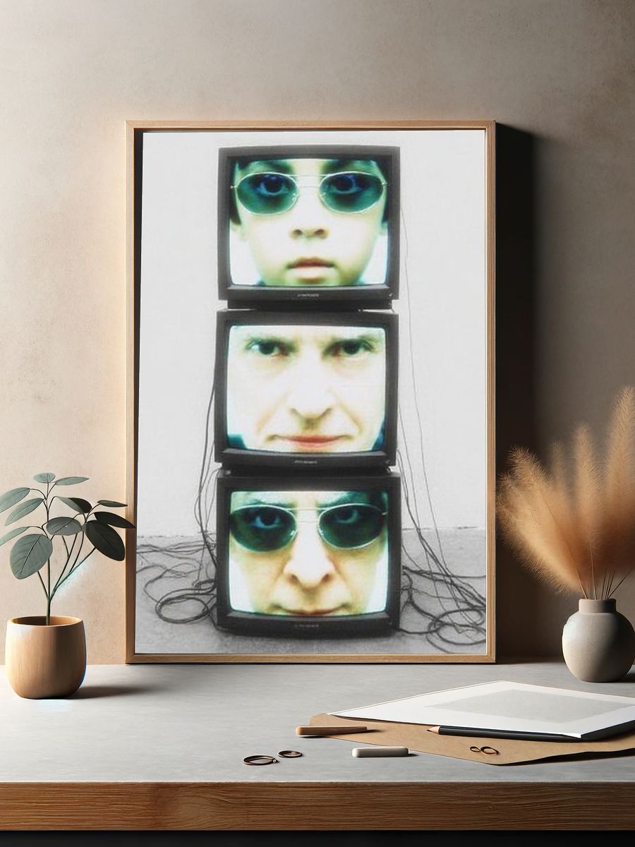 Stacked TV Faces Contemporary Print. — room view 2
