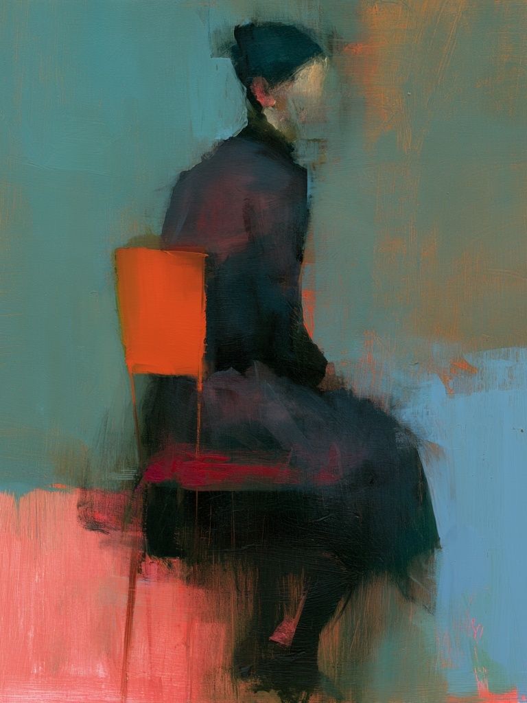 Seated Figure Abstract Print. poster detail