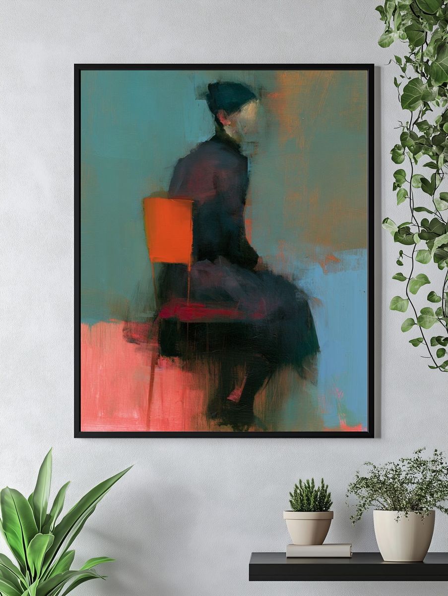Seated Figure Abstract Print. — room view 4