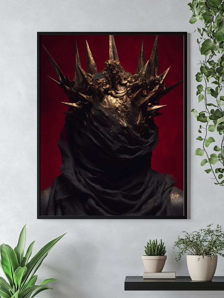 Crowned Dark Figure Surrealism Print. — room view 4