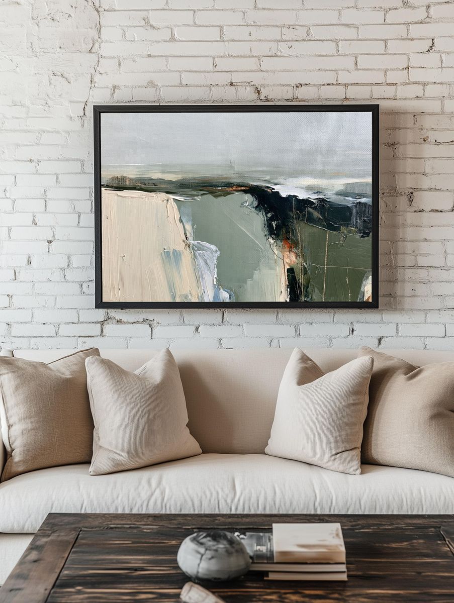 Coastal Cliff Abstract Print. room preview
