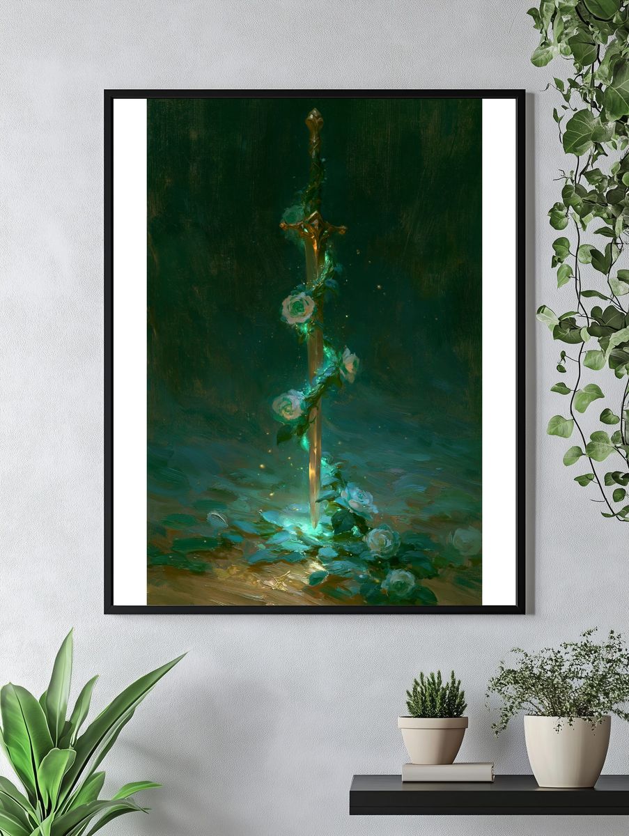 Enchanted Sword Floral Fine-Art Print. — room view 4