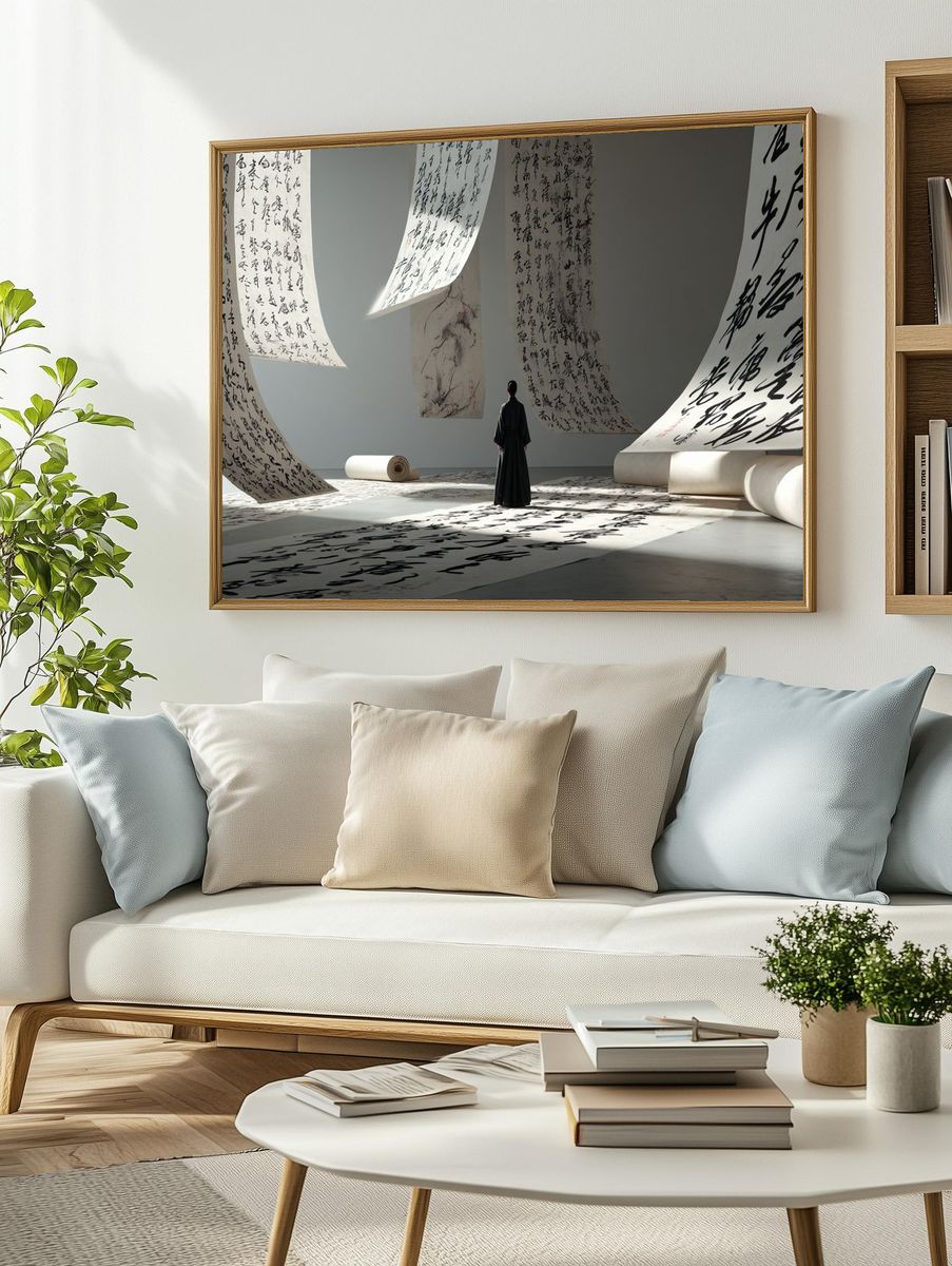 Floating Calligraphy — Fine-Art Print. — room view 2