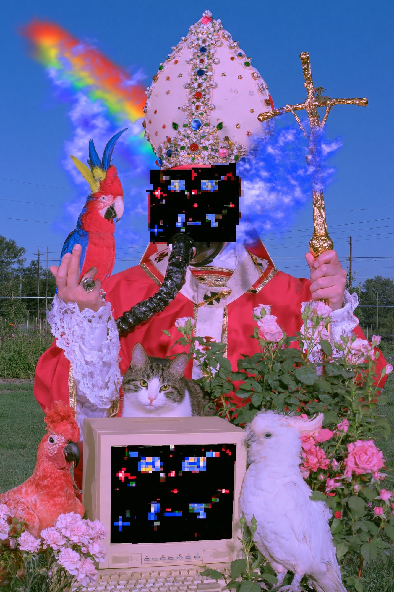 Surreal Papal Garden Poster. poster detail