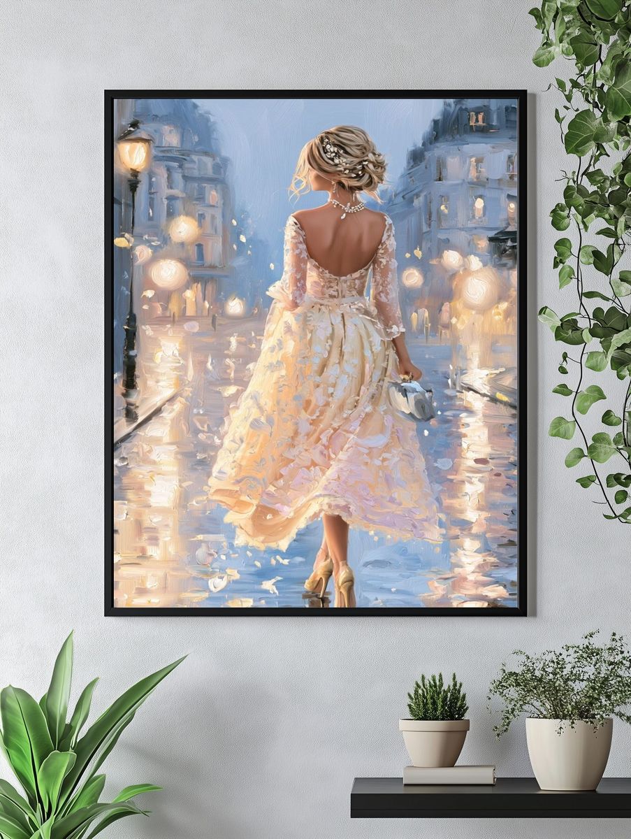 Elegant Evening Stroll Fine-Art Print. — room view 4