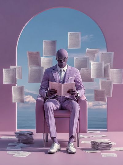 Lavender Reader Surrealism Poster. poster