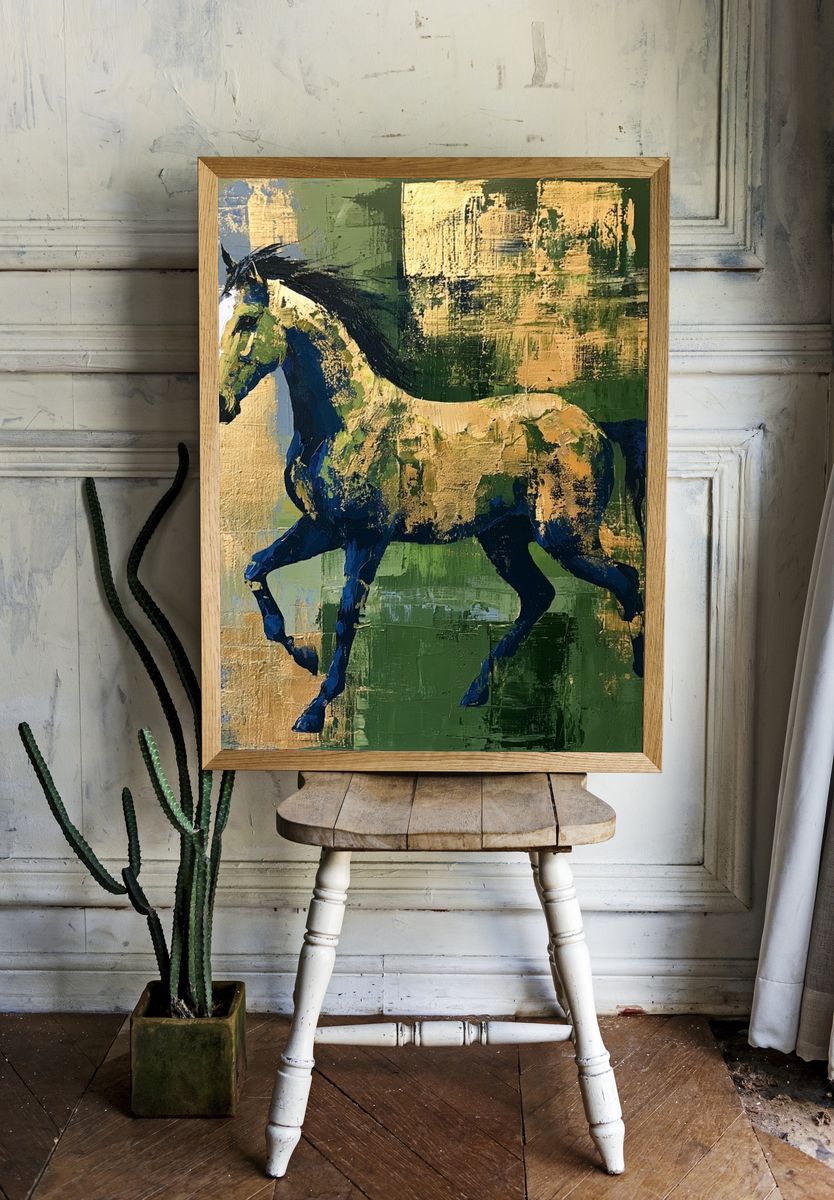 Galloping Horse Abstract Poster. room preview