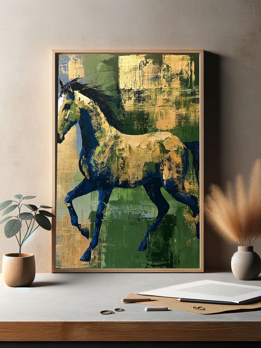Galloping Horse Abstract Poster. — room view 2
