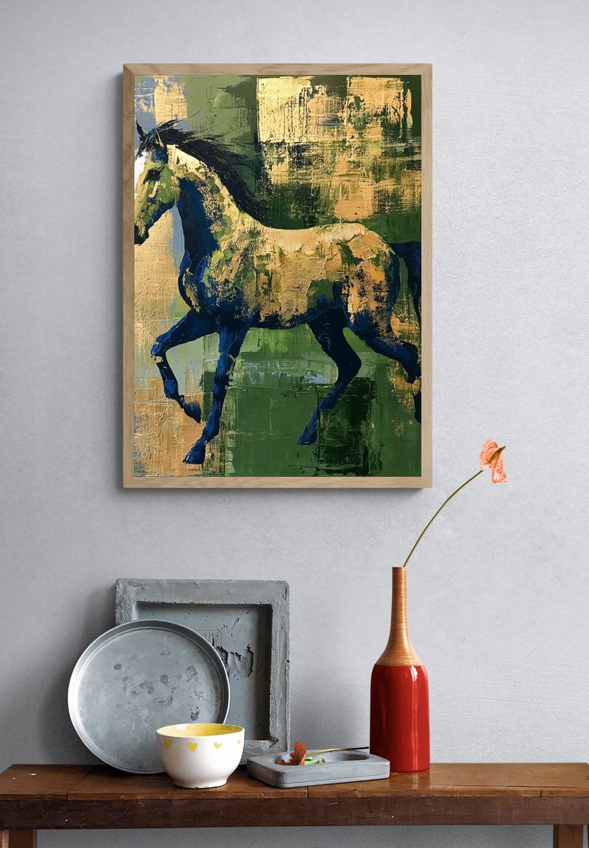 Galloping Horse Abstract Poster. — room view 3