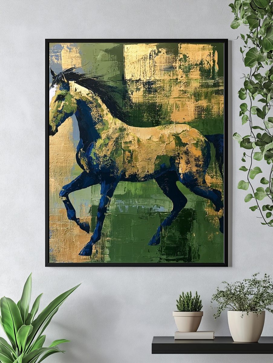 Galloping Horse Abstract Poster. — room view 4