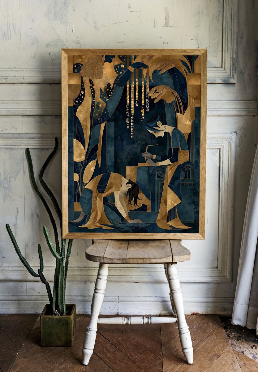 Art Deco Figures — Fine-Art Print. — room view 1