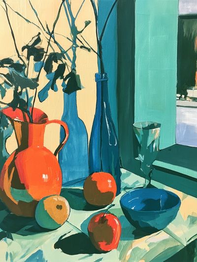 Sunlit Still Life — Contemporary Print. poster