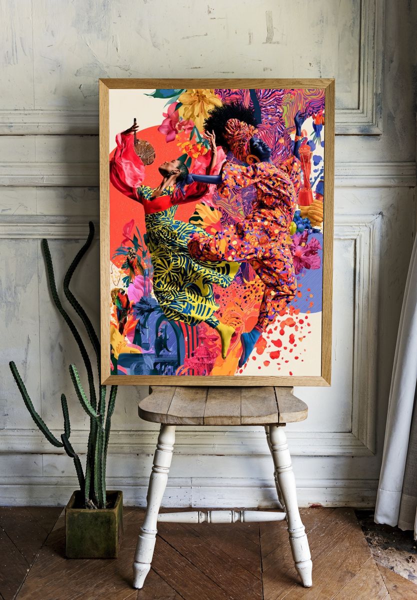Afro Dancers Collage Poster. room preview