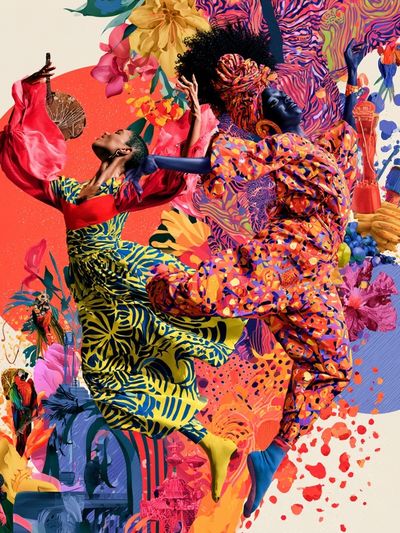 Afro Dancers Collage Poster.