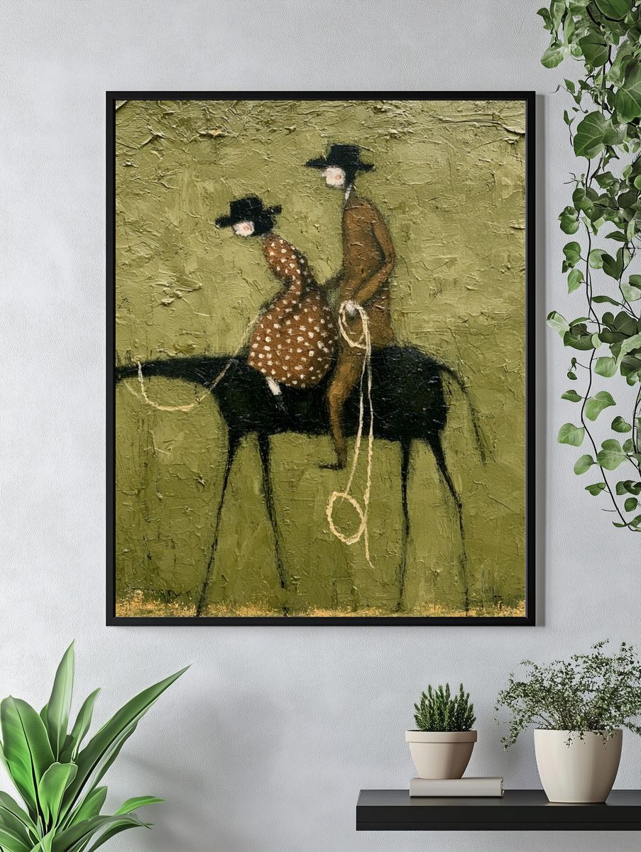 Cowboy Riders Contemporary Print. — room view 4