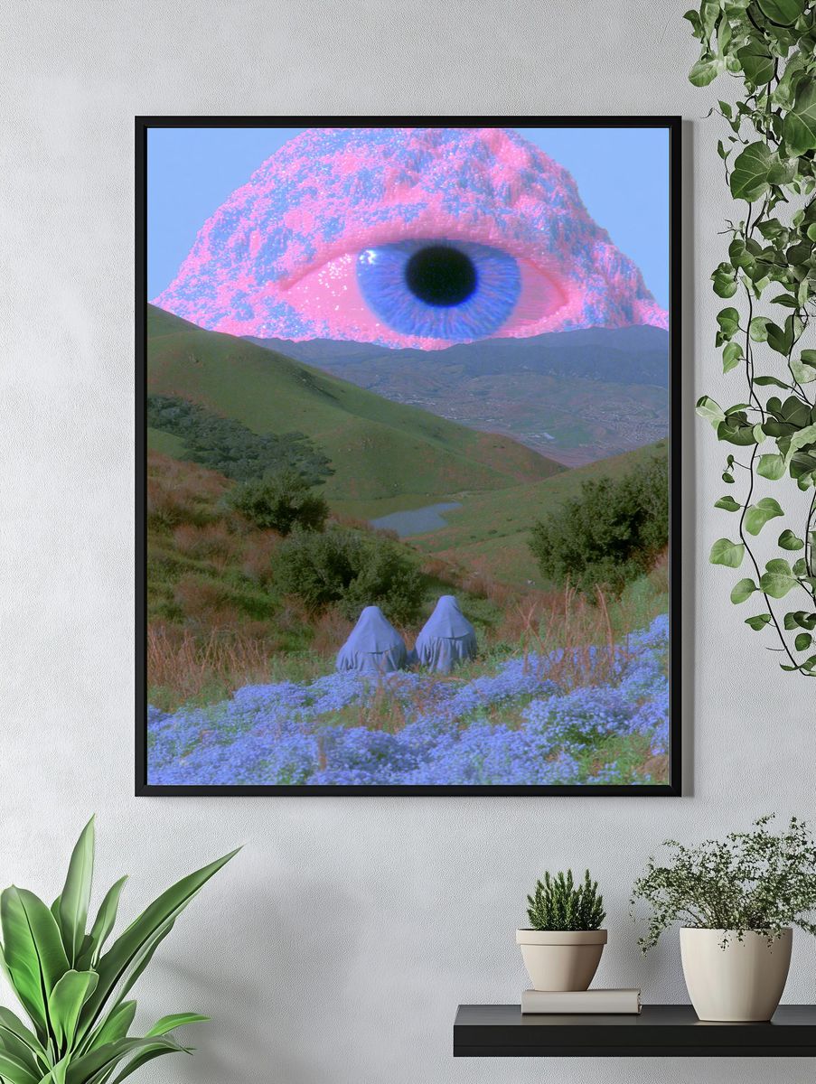 Surreal Eye Mountain Landscape Print. — room view 4