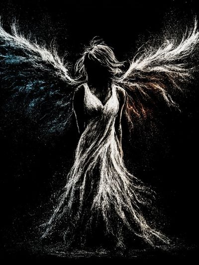 Winged Figure — Surreal Print. poster