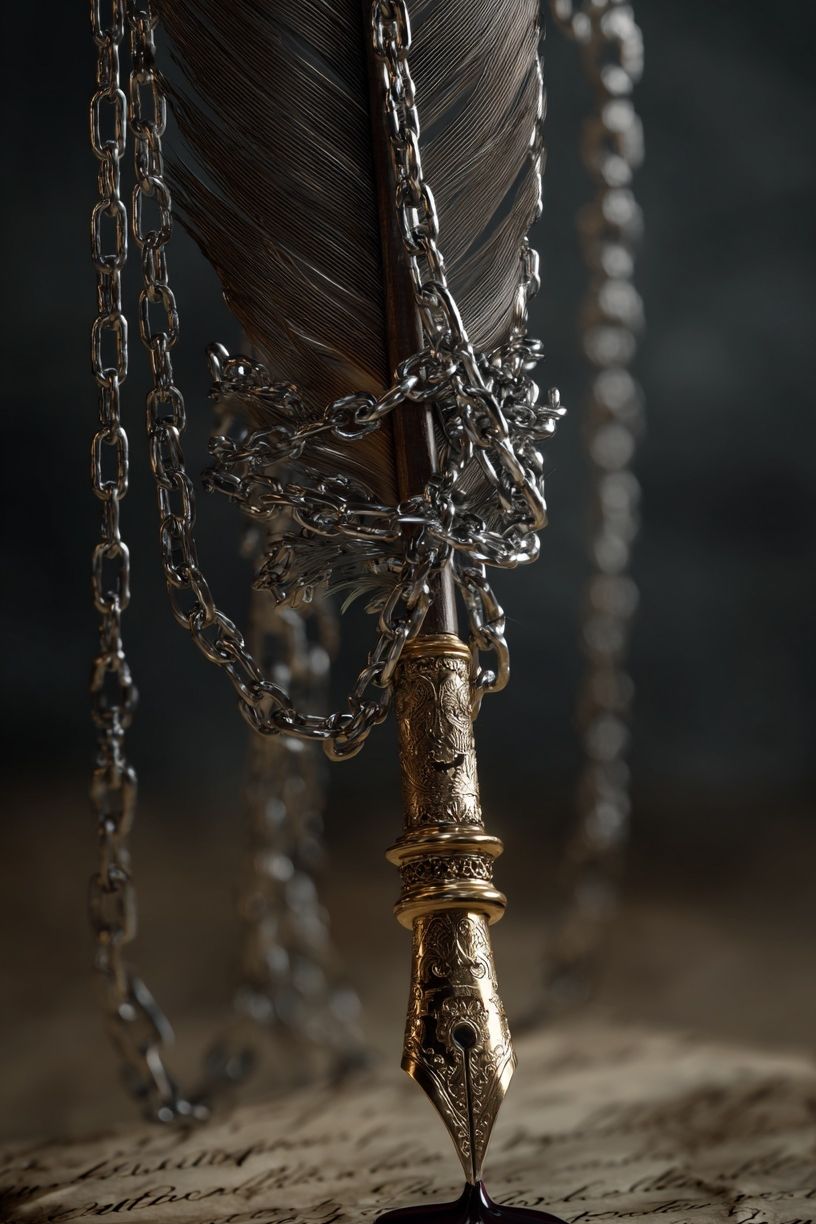Quill and Chains Surrealism Print. poster — fine-art art