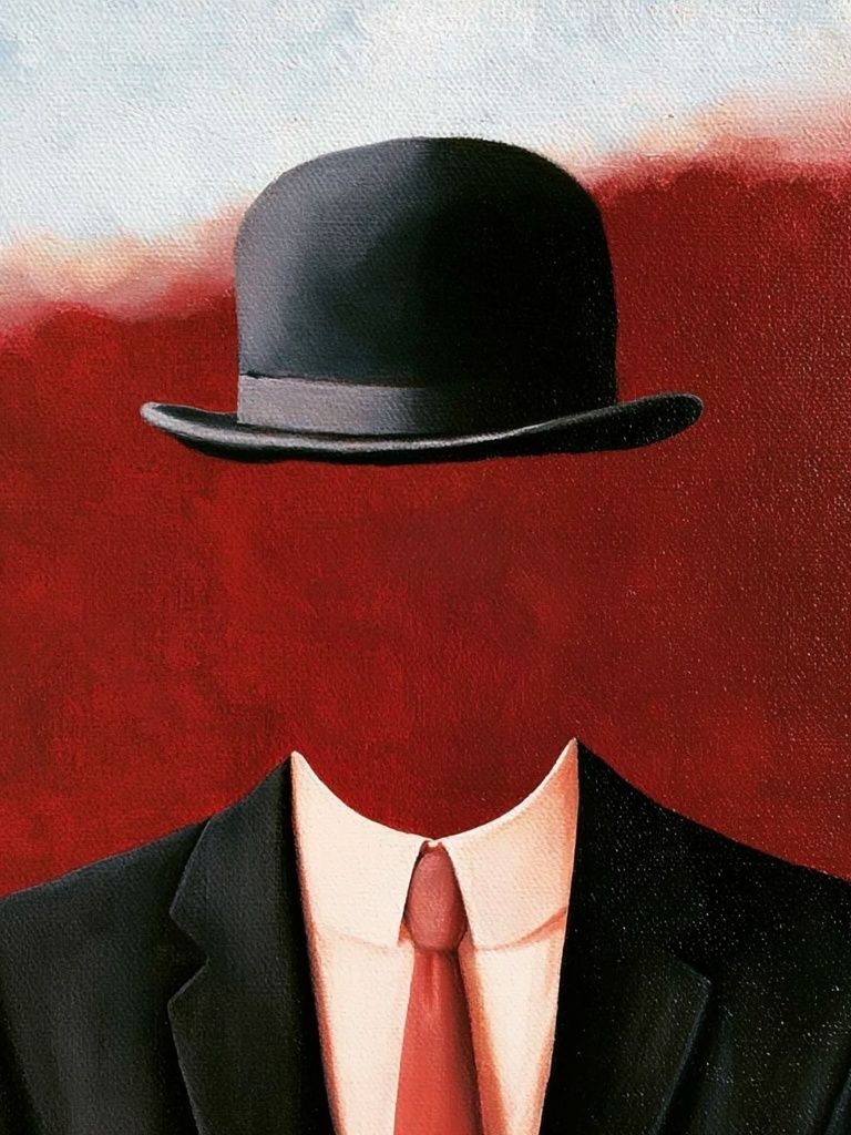 Headless Bowler Hat Surrealism Print. poster detail