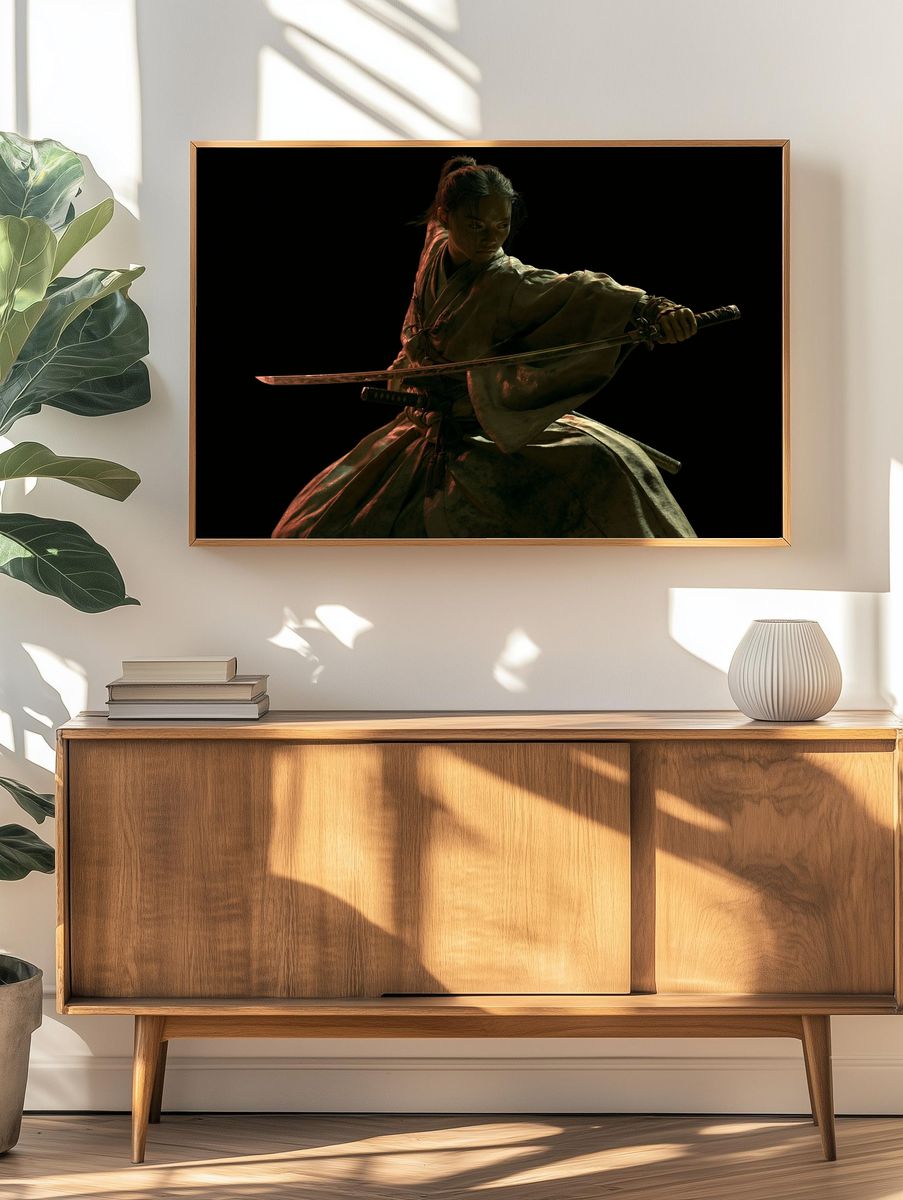 Samurai Warrior Portrait Print. — room view 3