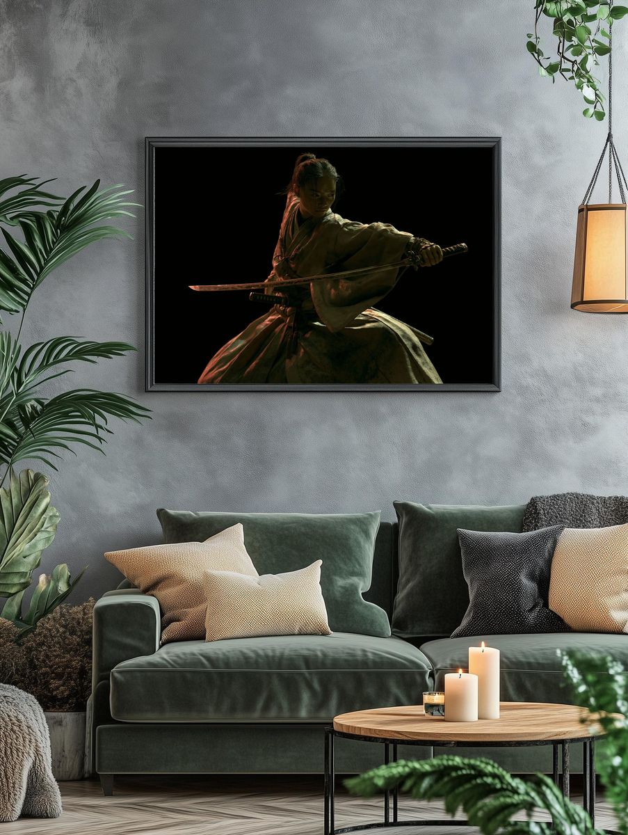 Samurai Warrior Portrait Print. — room view 4