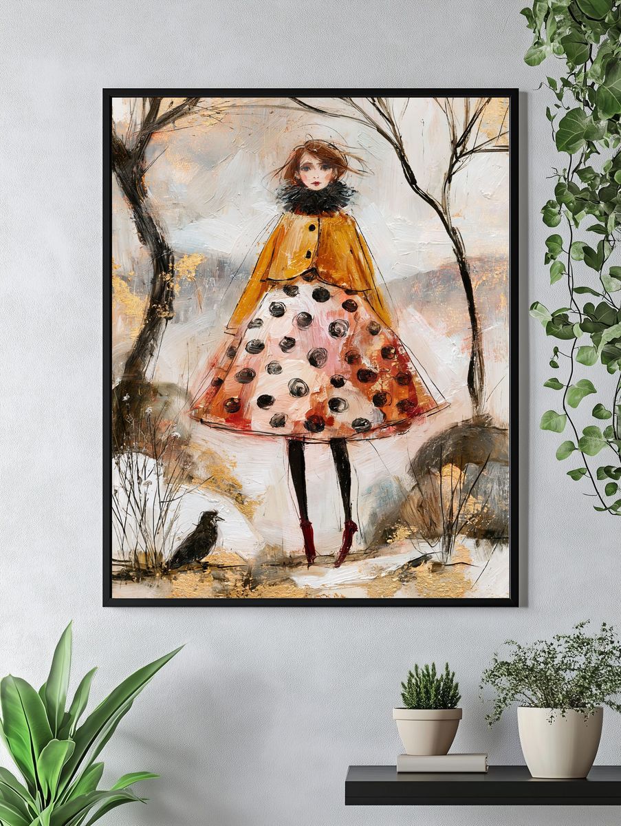 Girl in Autumn Forest Fine-Art Poster. — room view 4