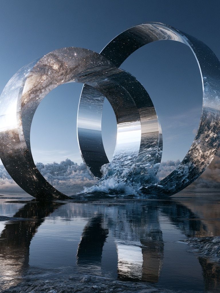 Cosmic Rings Surrealism Print. poster — fine-art art